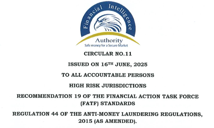 Circular No. 11 High Risk Jurisdictions Recommendation 19 of the FATF Standards