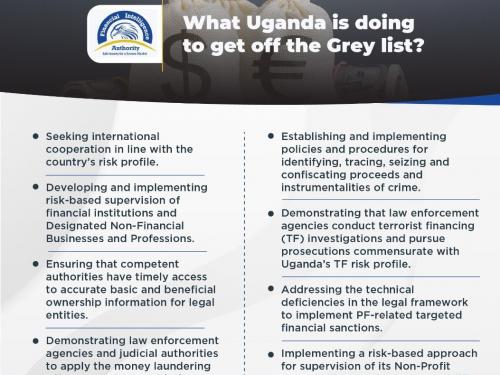 Uganda's commitment with FATF and ESAAMLG to strengthen its AML/CFT regime